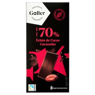 Galler | Chocolat | Tablette | Noir 70% | éclats de cacao | FT 