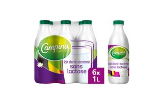 Campina | Lait | Demi-écrémé | Sans Lactose 6 x 1 l