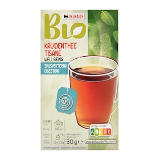 Delhaize | Bio | Kruidenthee | Spijsvertering | Zakjes | Bio 20 x 1,5 gr