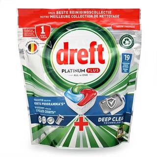 Dreft | Platinum | 19 Vaatwastabletten | ADW | Plat+ | Deep Clean 