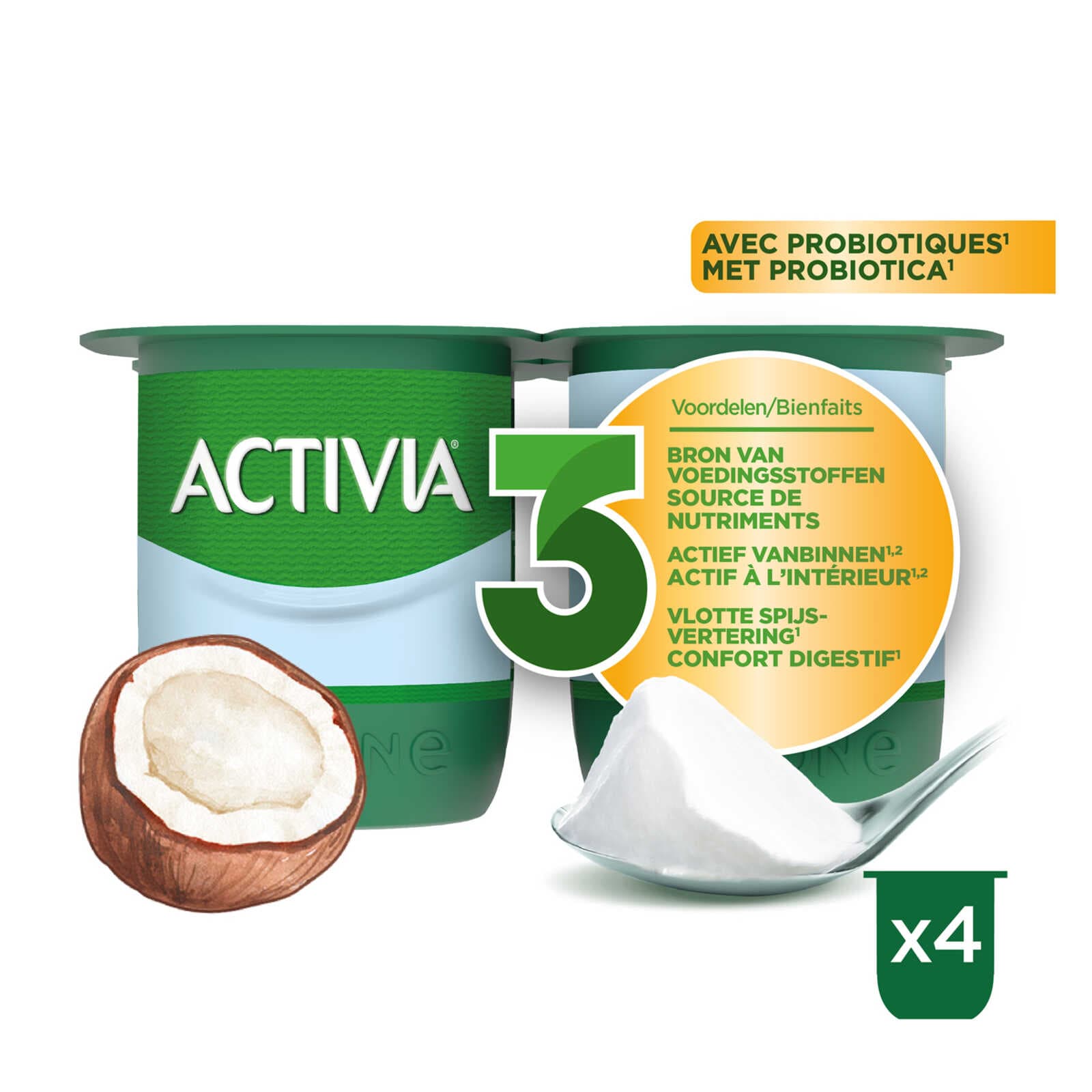 Activia Yoghurt | Aroma kokos | Probiotica