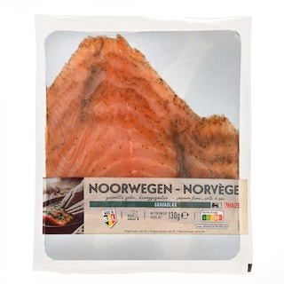 Delhaize | Zalm | Gerookt | Noors | Gravadlax 130 gr