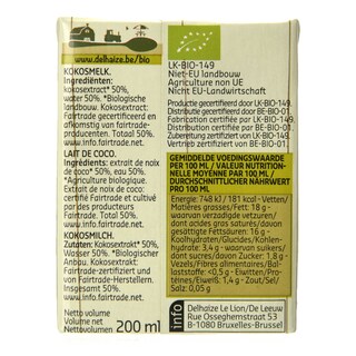 Delhaize | Bio | Coco | Lait | Bio 