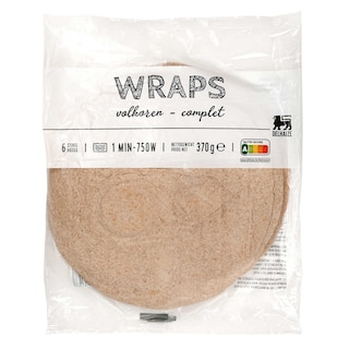 Delhaize | Wraps | Volkoren | 6ST | Zonder lactose 