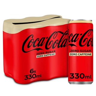 Coca-Cola | Zero | Zero Sugar en zonder cafeïne | Blik 6 x 33 cl