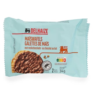 Delhaize | Maiswafels | Melkchocolade | 4X34G 