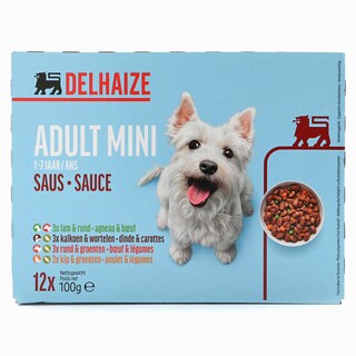 Delhaize | Aliment chien | Pouch | Adulte | Mini Viande 