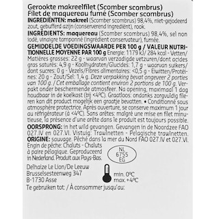 Delhaize | Makreelfilet | Gerookt | Natuur +/- 200 gr