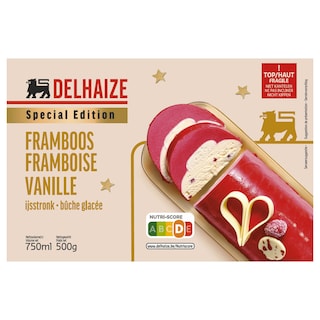 Delhaize | Ijsstronk | Framboos | Vanille 