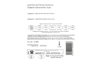 Delhaize | Lard | Porc Ferme | D'Ardenne 