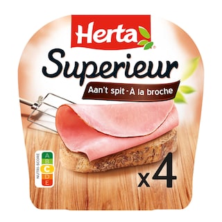 Herta | Jambon cuit à la broche | 4 Tranches 