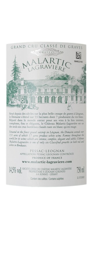 BORDEAUX -PESSAC LEOGNAN BLANC | CHATEAU MALARTIC LAGRAVIERE BLANC 2010 