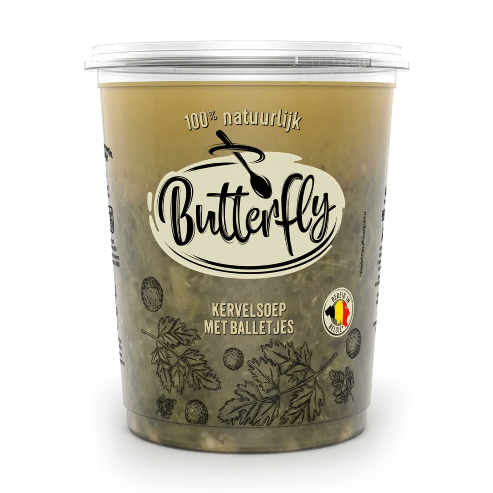 Butterfly soep | Kervel | Balletjes