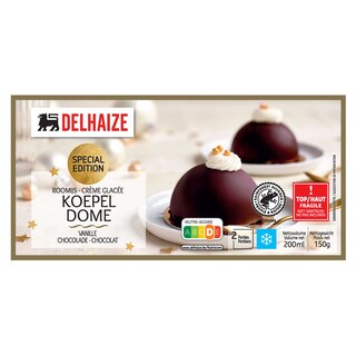 Delhaize | Dôme | Vanille | Chocolade | Roomijs 2 x 75 gr
