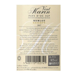 France - Frankrijk | Midi de la France - Oc IGP | Vent Marin Merlot Reserve Rood 