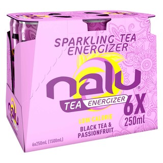 Nalu | Boisson énergétique | Fruits passion | Canette 6 x 25 cl