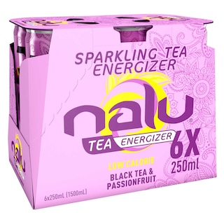 Nalu | Boisson énergétique | Fruits passion | Canette 6 x 25 cl