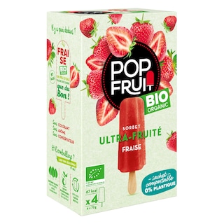 Maison de la glace | Pop'Fruit | Stick | Fraise | Bio 