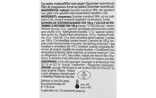 Delhaize | Makreelfilet | Gerookt | Peper 