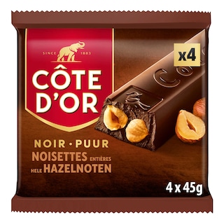 Côte d'Or | Chocolat | Chocolat Noir | Noisettes 4 x 45 gr