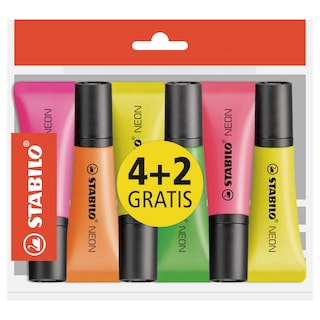 Stabilo | Markeerstiften | Neon | 4+2 gratis 