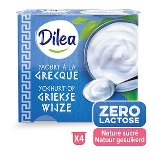 Dilea | Yaourt | à la grecque | sans lactose 4 x 90 gr
