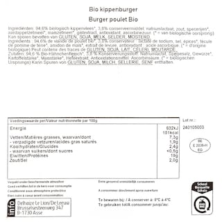 Delhaize | Bio | Kipburger natuur | Bio +/- 250 gr