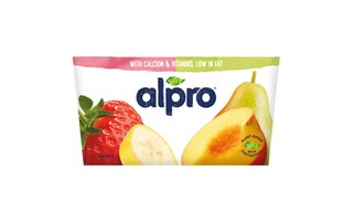Alpro | Fraise-Banane | Pêche-Poire | Alternative végétale au yaourt 4 x 125 gr