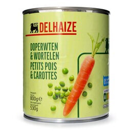 Delhaize | Erwten - Wortelen 530 gr