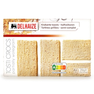 Delhaize | Krokante toasts | Tosti Croc | Halfvolkoren 