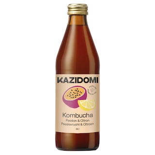 Kazidomi | Kombucha thé | Citron fruit de la passion | Bio 