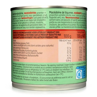 Delhaize | Légumes | Macédoine | Sans sel | Boîte 265 gr
