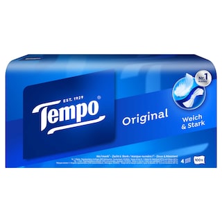 Tempo | Zakdoeken 4 diktes | Originele doos | 100u | eco 