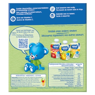 Nestlé | Baby Fruit | Fruit | 4 Vruchten | Knijpzakje | 6 maanden 