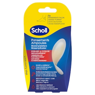 Scholl | Pansements ampoules talon | grand format 5 pc