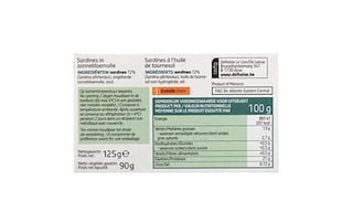 Delhaize | Sardienen | Zonnebloemolie 125 gr