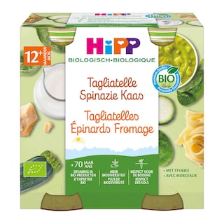 Hipp | Tagliatelles-Spinazie-Kaas | Bio | 12M 2 x 250 gr