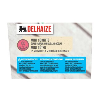 Delhaize | Mini cornets vanille et chocolat 