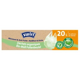 Swirl | Sac Poubelle | Poignées | 100% Biodégradable | 6st | 20L 