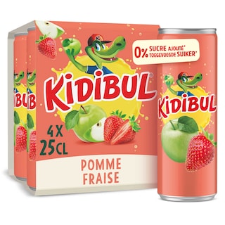 Kidibul | Jus | Pomme | Fraise 4 x 25 cl