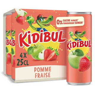 Kidibul | Sap | Appel | Aardbeien 4 x 25 cl