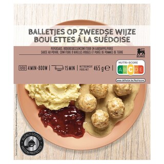Delhaize | Boulettes | Suédoises | Sauce poivre-crème 465 gr
