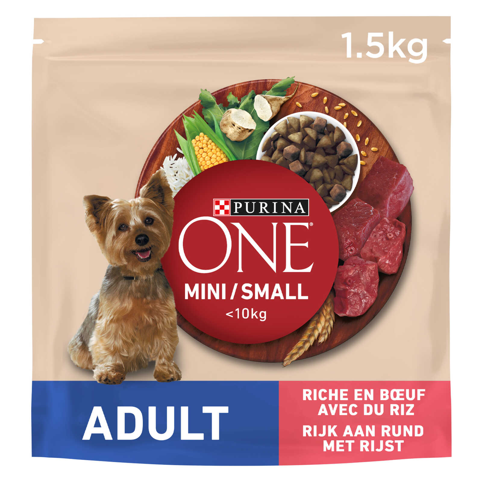Purina ONE Hondenvoeding | Mini | Brokjes | Rund