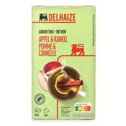 Delhaize | Thee | Groen | Appel | Kaneel | Zakjes 
