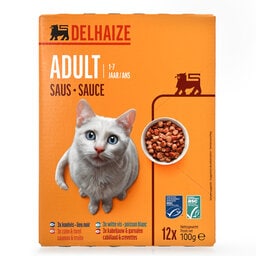 Delhaize | Kattenvoeding | Saus | Adult | Mix vis 