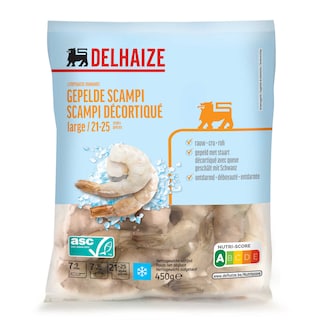 Delhaize | Gepelde garnalen 21/25 