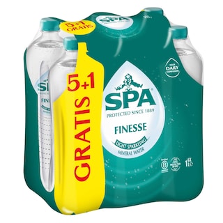 Spa | Finesse | Eau minérale | Légèrement pétillante | PET | 5+1 
