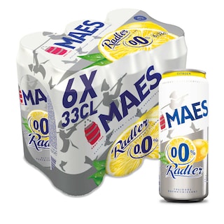 Maes | Radler | Fruitbier | Citroen | Zonder alcohol | Blik 6 x 33 cl