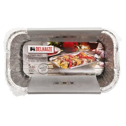 Delhaize | 5 Barquettes Aluminium+ Couvercles | 1.5L 