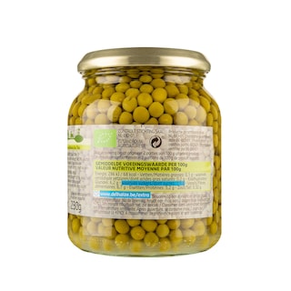 Delhaize | Bio | Petits pois | Extra fins | Bio | Bocal 